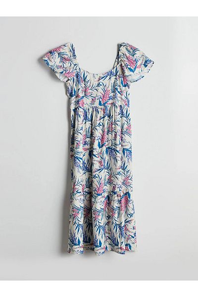 LC Waikiki Lcw Comfort Mixed U Neck Floral Dress