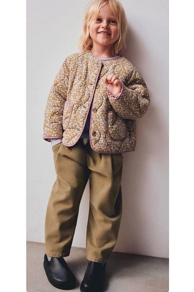 Kidmark Çocuk Modası Girl's Floral Quilted Seasonal Coat Jacket