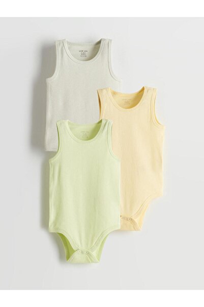 LC Waikiki Lcw Baby Crew Neck Baby Boy Snapback Bodysuit 3-Pack (S5)