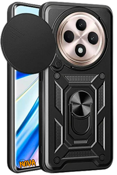 cepmoda غطاء حماية لجهاز Xiaomi REDMİ 14C Panzer/Tank مع حلقة حامل منزلق للكا...