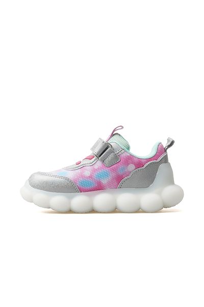 Vicco Balloon Girl's Lighted Sneaker Sports Shoes 25Y 346.207 Pk Silver