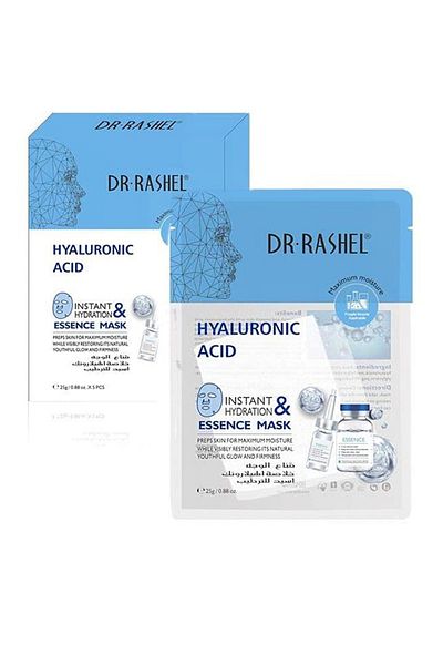 RASHEL Set of 5 Hyaluronic Acid Moisturizing Face Masks, Multi-Color, 25g