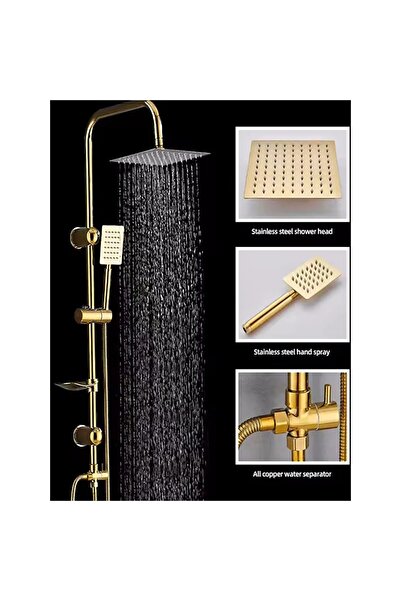 Gold Yellow Color  Sprinkler Robot Shower Set Metal Hand And Top Cap