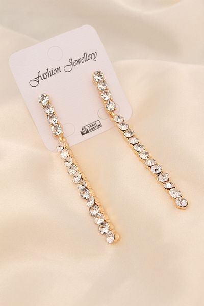 Clariss Gold Color Metal Waterway Model Double Earrings