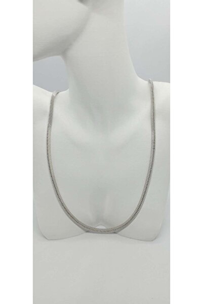 ndjewelry سلسلة إيطالية مكعبة فضية اللون (60 سم)