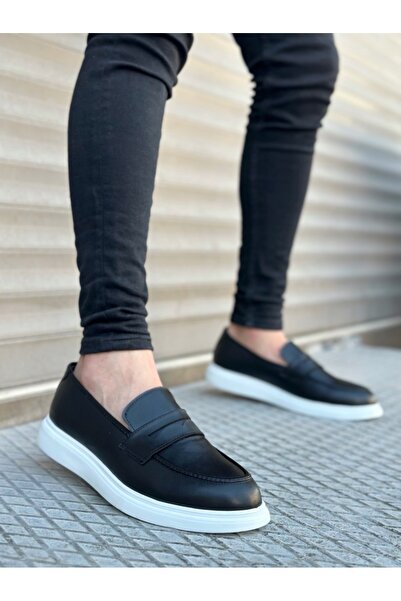 BOA BA0316 Bağcıksız Yüksek Beyaz Taban Klasik Cilt Corcik Erkek Ayakkabı