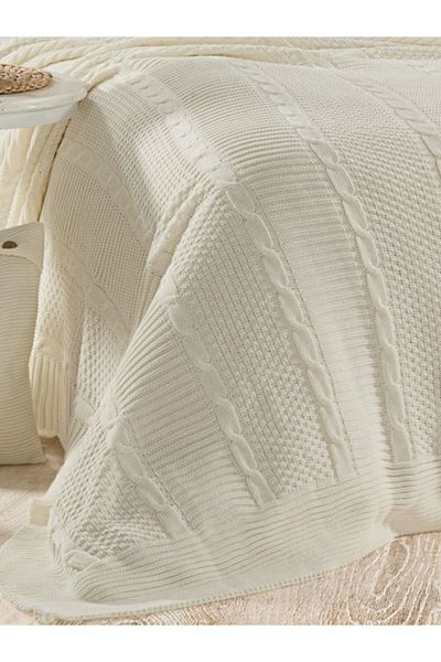 DOUX HOME Mine Tri̇ko 4 Piece Set 240X260 cm (Bone)