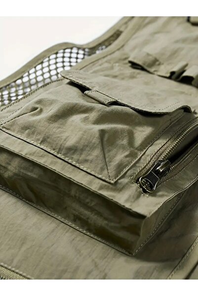 TAKTİK Γιλέκο ψαρέματος Αναπνεύσιμο νάιλον γιλέκο Cargo Παλτό Αθλητικό γιλέκο με λεπτομέρεια πολλαπλών τσέπης