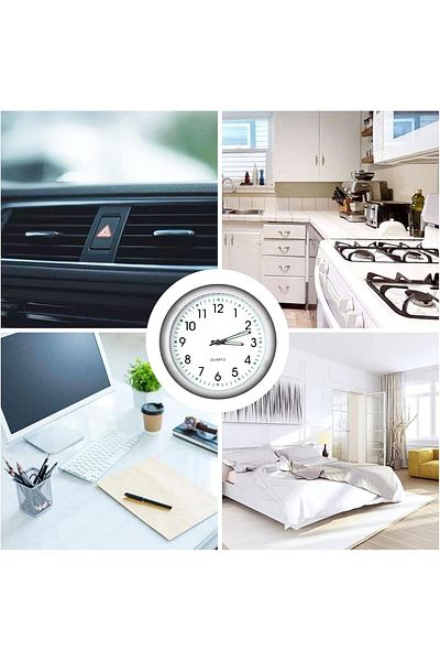 VenaliaStore Mini Quartz Clock for Home Vehicle Car Boat Bicycle Mini Quartz Modern Adhesive Air Conditioning Apparatus