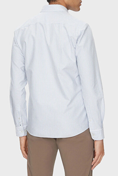 BOSS % 100 Pamuk Slim Fit Çizgili Gömlek Erkek GÖMLEK 50520275 450