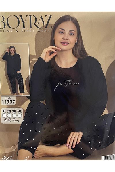 Pijamoni Dark Blue Exquisite Comfort Fabric Pajama Set Evaavm 100008