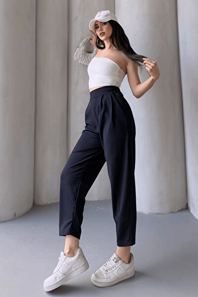 Paw Garage Scuba Harem Pantolon, Krep Kumaş, Rahat Kalıp