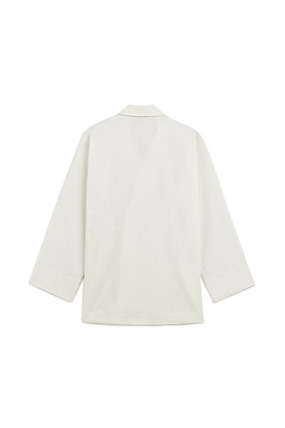 praye Single Button Raw Linen Jacket Ecru