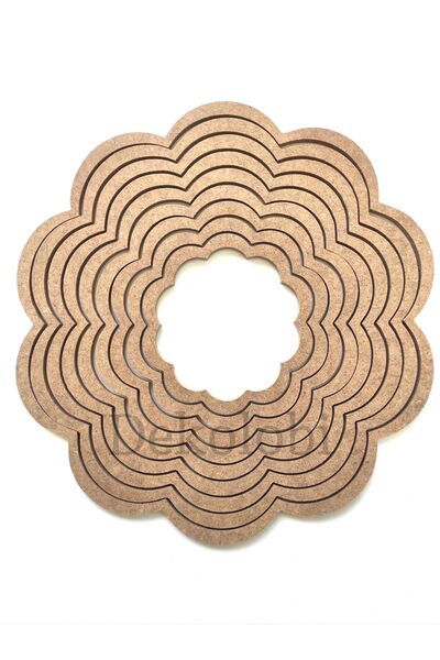 ÇUKUROVA ÜTÜ 9'lu Papatya Kasnak Seti / Ham Mdf Düş Kapanı / Makrome Kasnak 3...