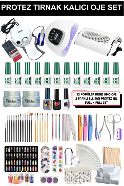 KozMood Kalıcı Oje - Protez Tırnak Seti (MAKİNELER UNO KALICI OJE PROTEZ JEL ...