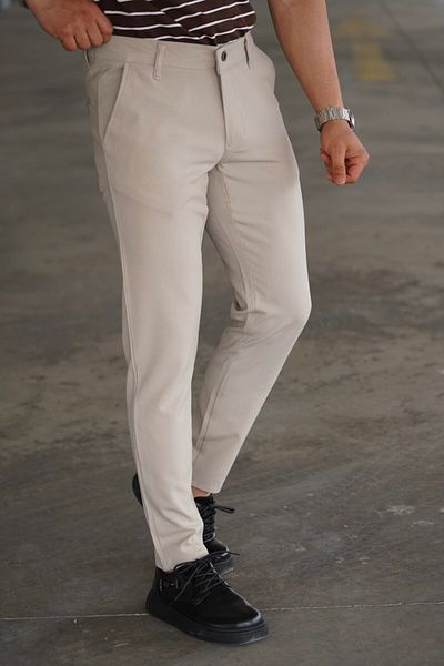 JACK CAPRİO Ανδρικό παντελόνι από βαμβακερό Lycra Stretch Waistband ποιότητας Old Money
