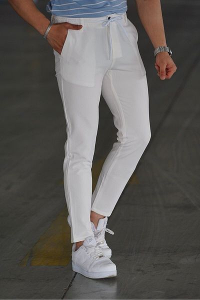 JACK CAPRİO Ανδρικό παντελόνι από βαμβακερό Lycra Stretch Waistband ποιότητας Old Money
