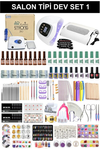 KozMood Kalıcı Oje - Protez Tırnak Seti Profesyonel Dev Set (Makine + Builder...