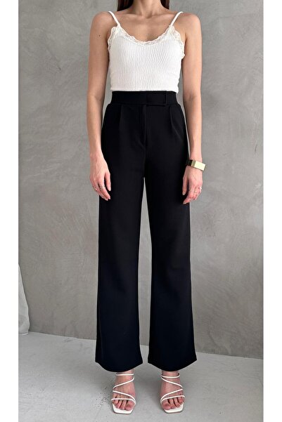 Paw Garage Women's Lunor Waist Velcro Palazzo Pants, Lycra High Waist Pants