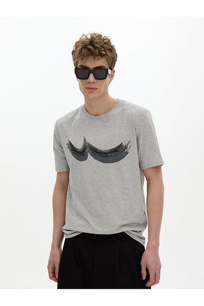 Ltb O-Neck Short Sleeve Regular Gray T-Shirt