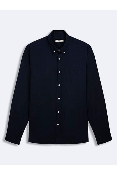 Ltb Basic Linen Look Regular μακρυμάνικο πουκάμισο Navy Blue