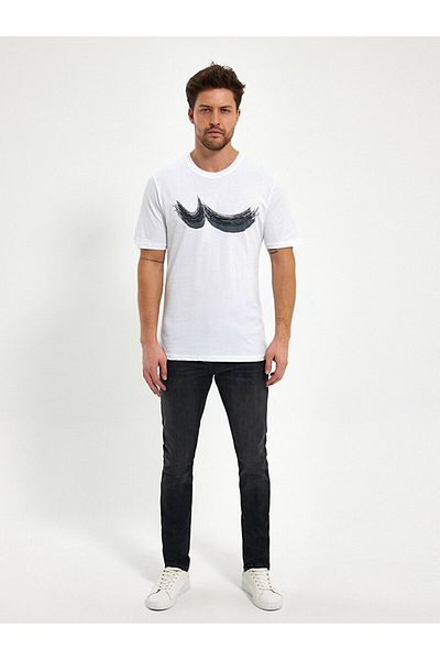 Ltb Κοντό μανίκι Crew Neck Κανονικό λευκό μπλουζάκι