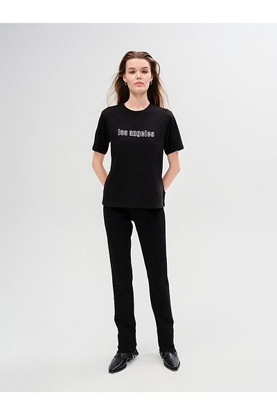 Ltb Slogan Printed Short Sleeve Black T-Shirt