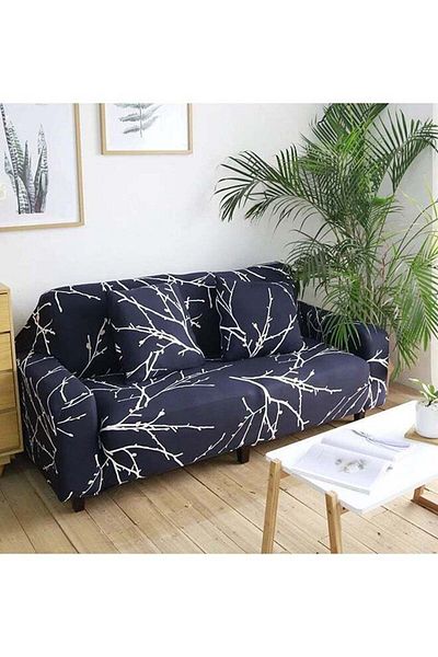 Generic Deals for Less Twigs Design Sofa Slipcover Blue/White XL