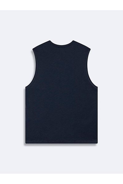 Ltb Μπλουζάκι Basic Αμάνικο Μίνι με στάμπα Navy Blue