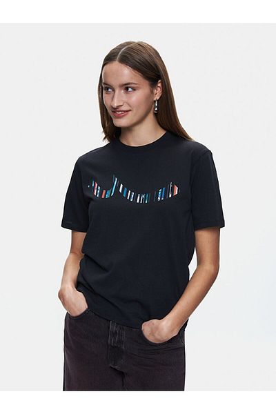 Ltb Printed Short Sleeve Sıgnlı Regular Black T-Shirt