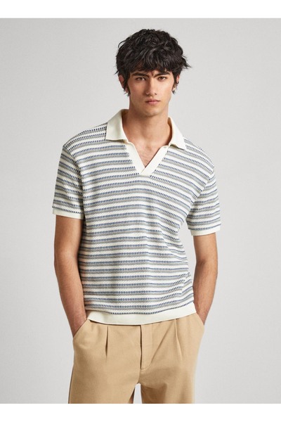 Pepe Jeans Bej Erkek Polo T-Shirt PM702421 821 MOONLIGHT
