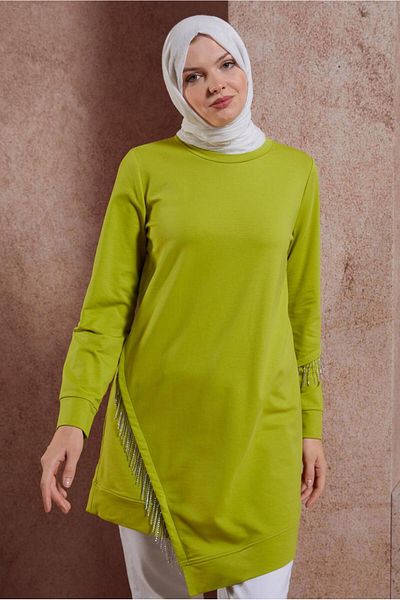 Alvina 44442 Model Tasseled Tracksuit Tunic
