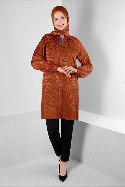 Alvina Patterned Satin Tunic with Accessories 43683
