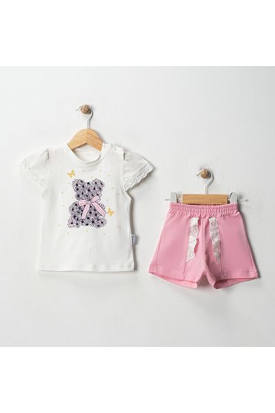 Bulut Baby Baby Girl &Child Pointed Bear Set: 2-Piece Shorts - T-Shirt
