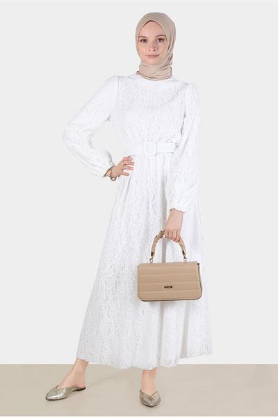 Alvina Lace Belted Dress - 42814