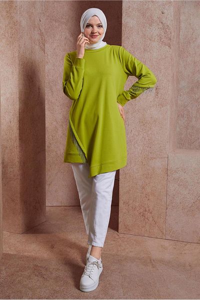 Alvina 44442 Model Tasseled Tracksuit Tunic