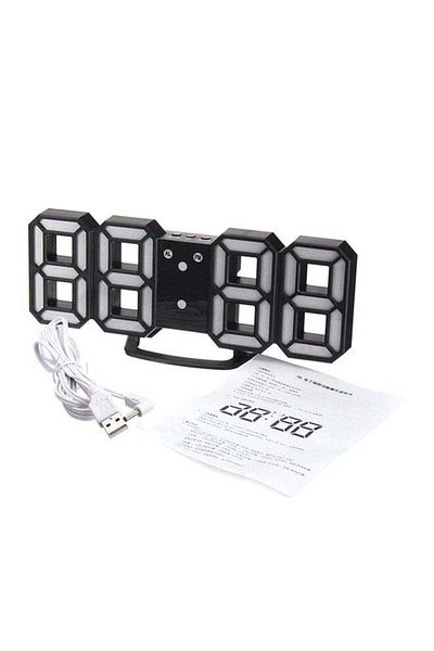 Generic ساعة منبه حائط ليلية رقمية LED من OUTAD باللون الأسود