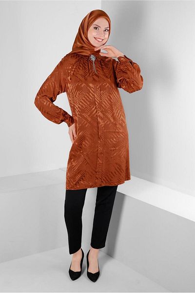 Alvina Patterned Satin Tunic with Accessories 43683
