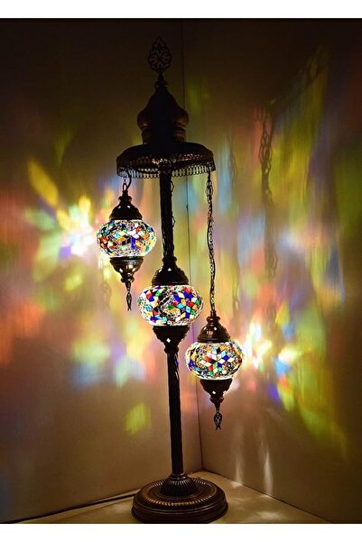 DEZ Design Mozaik Lamba 3'lü Lambader Otantik Bohem Lamba