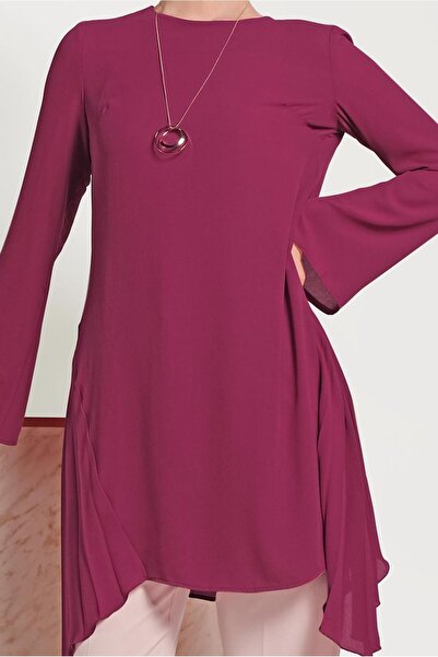 Alvina YANLARI PİLİSELİ TUNİK 40443