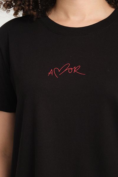 Store 100% Cotton, Relaxed Fit Short Sleeve T-Shirt - Stylish Amour Lettering