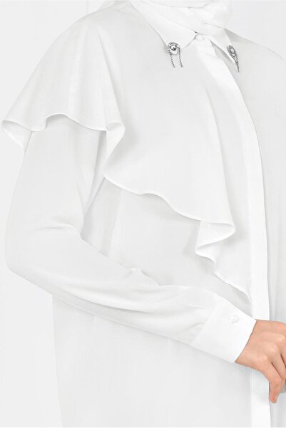 Alvina Collar Brochet Tunic with Volan Detail 4939