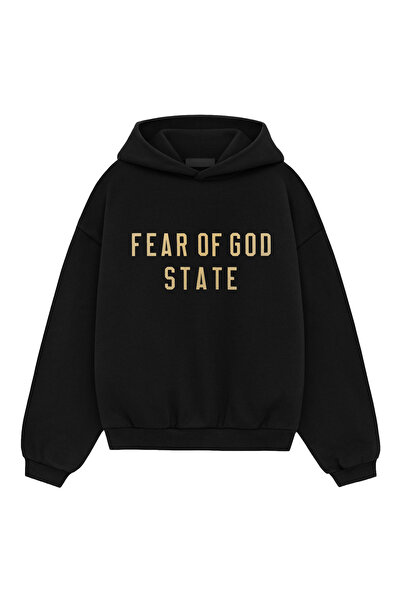 FEAR OF GOD ESSENTIALS سويت شيرت بغطاء للرأس من الصوف السميك للأطفال