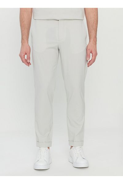 ALTINYILDIZ CLASSICS Altınyıldız Classics Elastic Waist Normal Leg Slim Fit Stone Men's Trousers Ace 001252195 _Tas
