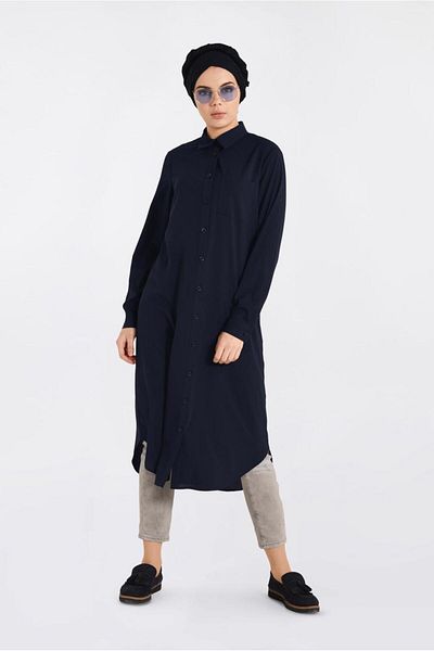 Alvina Buttoned and Pocket Detailed Tunic 4397