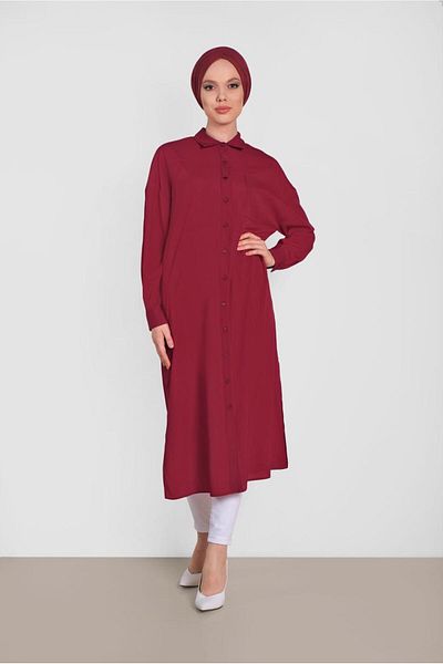 Alvina Buttoned Tunic with Side Slips 4435