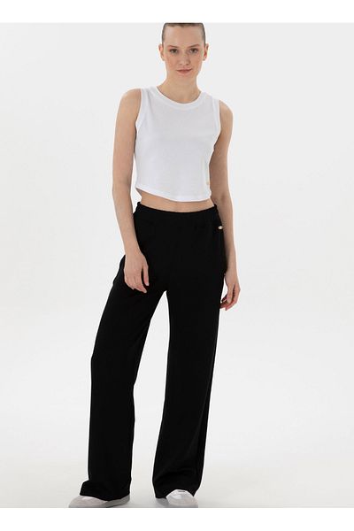 U.S. Polo Assn. Black Women's Trousers - U.S. Polo Assn. High Waist Loose Fit Sarkere