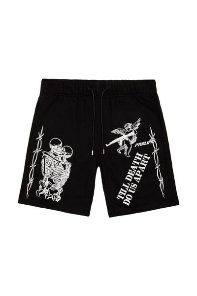 Touz Moda Μαύρο σορτς με στάμπα Till Death
