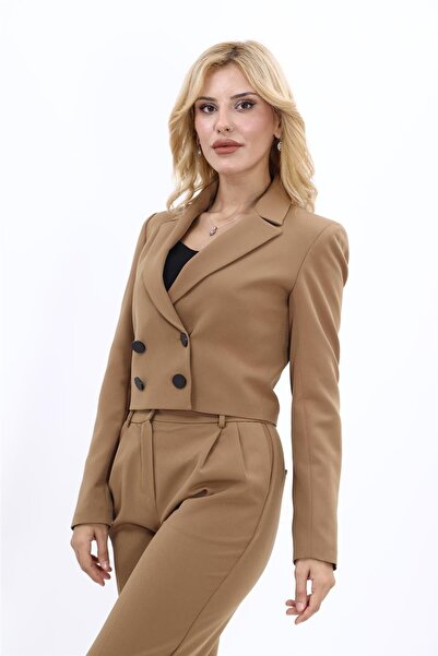 ÖNDER ÖZSOY Mini Blazer Ceket-Camel