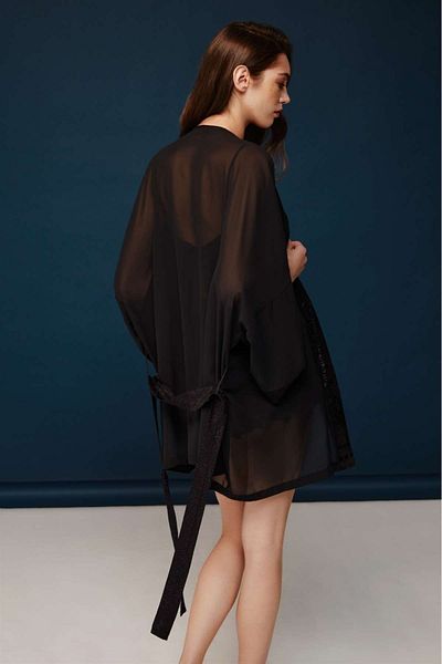 Bonnie Clyde Bonnie&Clyde Women's Black Nightgown Dressing Gown 3-Piece Dowry Box